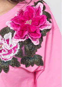 CHARLO | Izzie Flower T-Shirt - Pink | Abbey Road Kaikoura