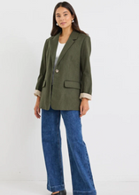 Load image into Gallery viewer, IVY &amp; JACK | Dock Ramie Rolled Sleeve Blazer - Khaki | Abbey Road Kaikoura