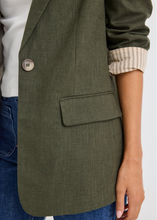 Load image into Gallery viewer, IVY &amp; JACK | Dock Ramie Rolled Sleeve Blazer - Khaki | Abbey Road Kaikoura