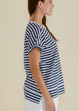 Load image into Gallery viewer, Shirley Short Sleeve Tee Navy Stripe | Abbey Road Kaikoura