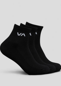 VA Mini Crew Sock 3 Pack Black | Abbey Road Kaikoura