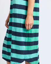 Load image into Gallery viewer, Mercury Stripe Dress - Blue/Green Stripe | Abbey Road Kaikoura