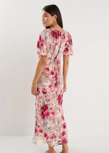 Load image into Gallery viewer, Exquisite Painted Rose Puff Sleeve Midi Dress | Abbey Road Kaikoura