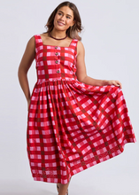 Load image into Gallery viewer, Edin Dress Poppy Check | Abbey Road Kaikoura