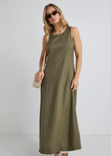 Load image into Gallery viewer, Easy Going Linen Blend Sleeveless Crew Neck Midi Dress | Abbey Road Kaikoura
