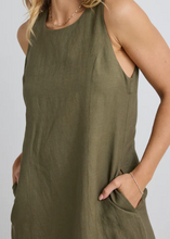 Load image into Gallery viewer, Easy Going Linen Blend Sleeveless Crew Neck Midi Dress | Abbey Road Kaikoura