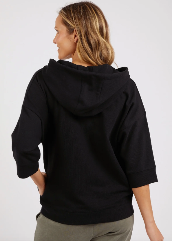Beachy Zip Hoodie Black | Abbey Road Kaikoura