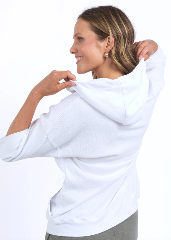 Beachy Zip Hoodie - White | Abbey Road Kaikoura