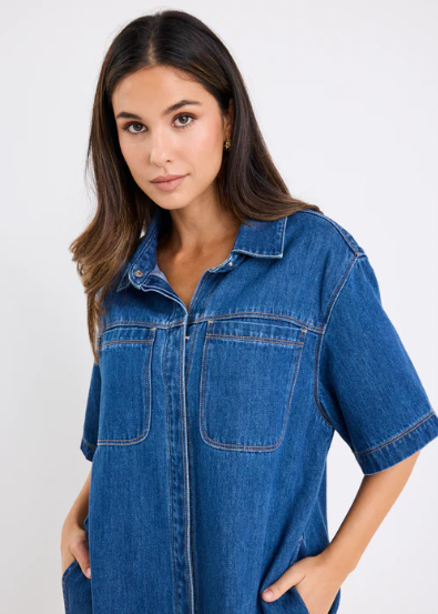 Shortcut Storm Blue Shirt Dress | Abbey Road Kaikoura