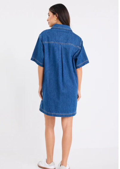 Shortcut Storm Blue Shirt Dress | Abbey Road Kaikoura