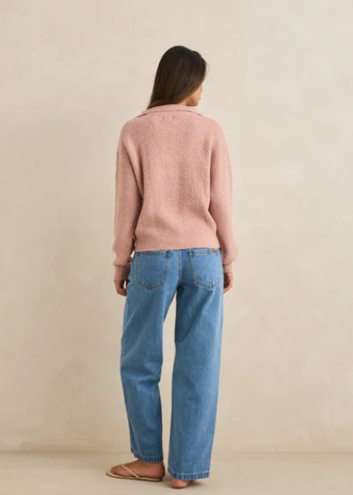 Quinn Zip Knit - Pink | Abbey Road Kaikoura
