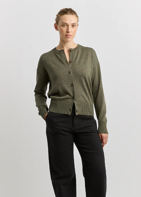 Fine Knit Cardigan Kale | Abbey Road Kaikoura