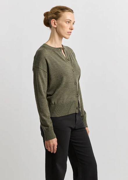 Fine Knit Cardigan Kale | Abbey Road Kaikoura