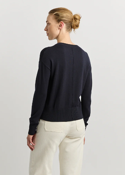 Fine Knit Cardigan French Navy | Abbey Road Kaikoura