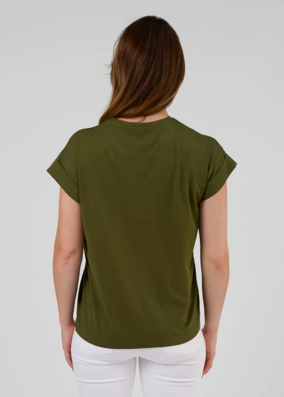 Cuff Tee - Khaki Palm | Abbey Road Kaikoura