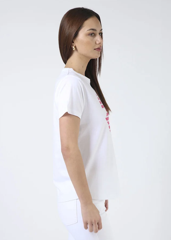 Ace Tee White Hot Pink Bow | Abbey Road Kaikoura