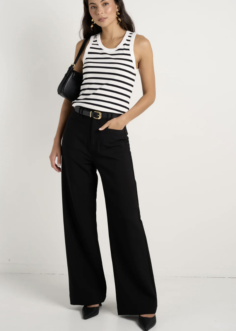Among the Brave\Zoey Tailored Pant/ Black|Abbey Road