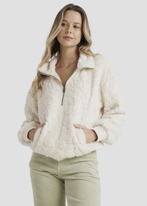 Billabong\Fireside Cosy Half Zip Crew / Whitecap|Abbey Road