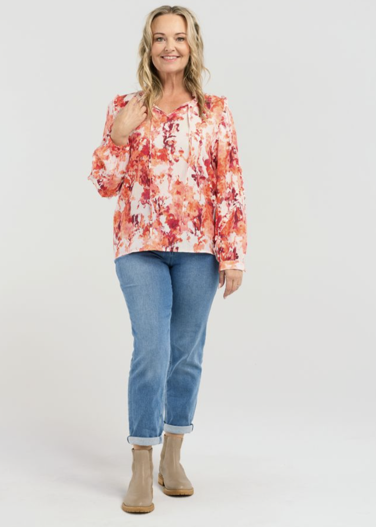 Seduce\Trixie Top / Orange Smudge|Abbey Road