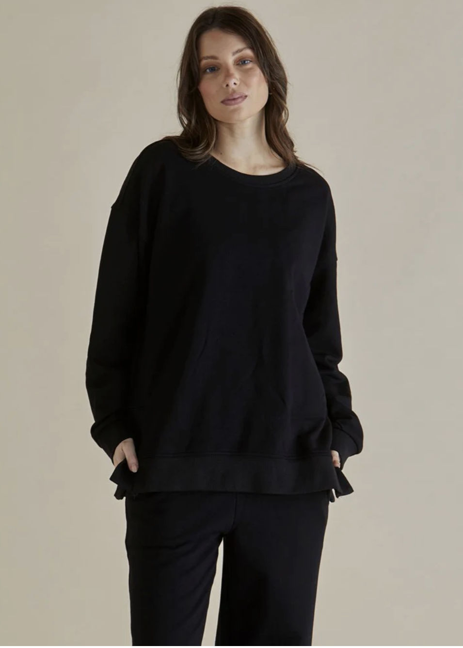 Betty Basics\Easy Crew Sweat /Black|Abbey Road