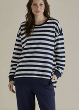 Load image into Gallery viewer, Betty Basics\Easy Crew Sweat /Navy Stripe|Abbey Road
