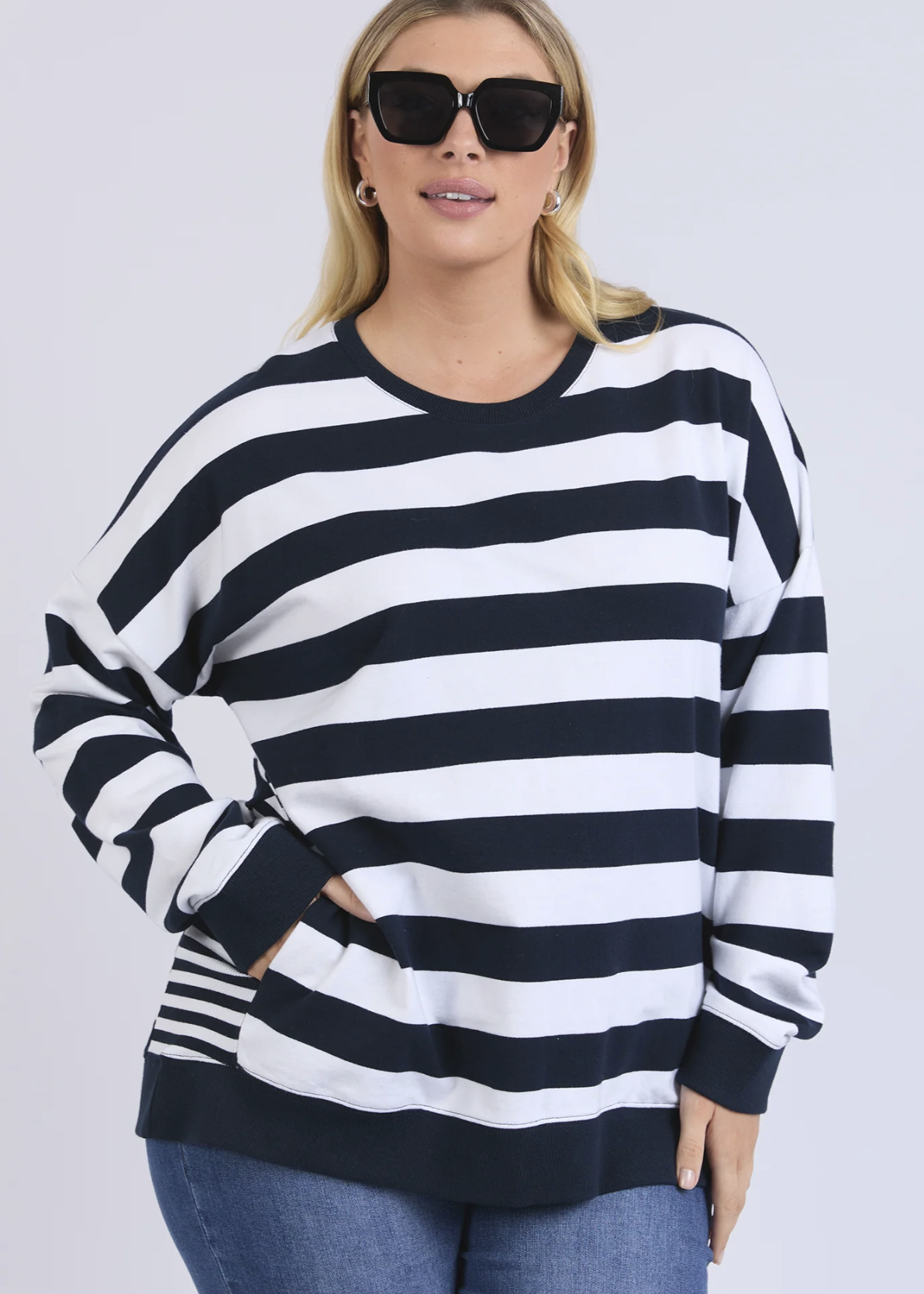 Elm\Mill Crew /Navy & White Stripe|Abbey Road
