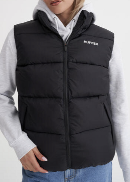 Huffer\Womens Street Puffer Vest /Black|Abbey Road