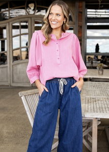 Elm\Greta Wide Leg Pant/ Mid Blue Wash|Abbey Road