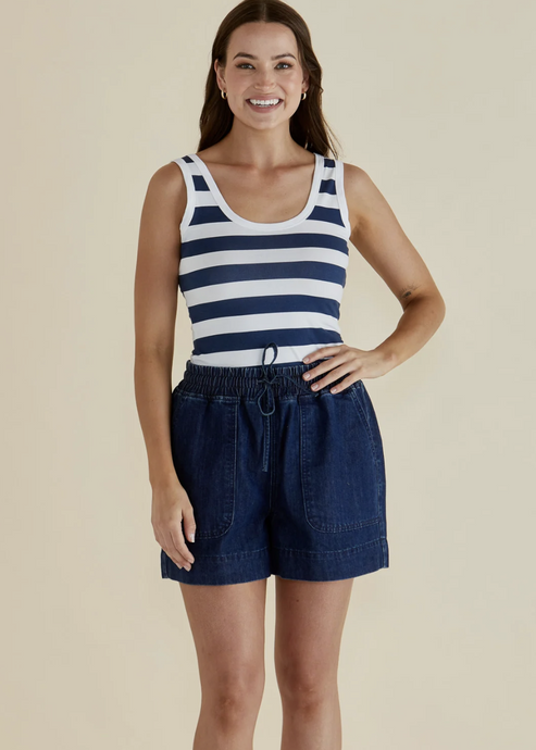Relaxed Denim Short Dark Blue | Abbey Road Kaikoura