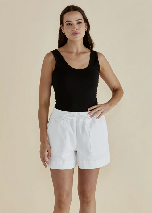 Relaxed Denim Short White | Abbey Road Kaikoura