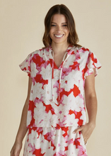 Load image into Gallery viewer, Lyra Blouse - Red Floral Print | Abbey Road Kaikoura