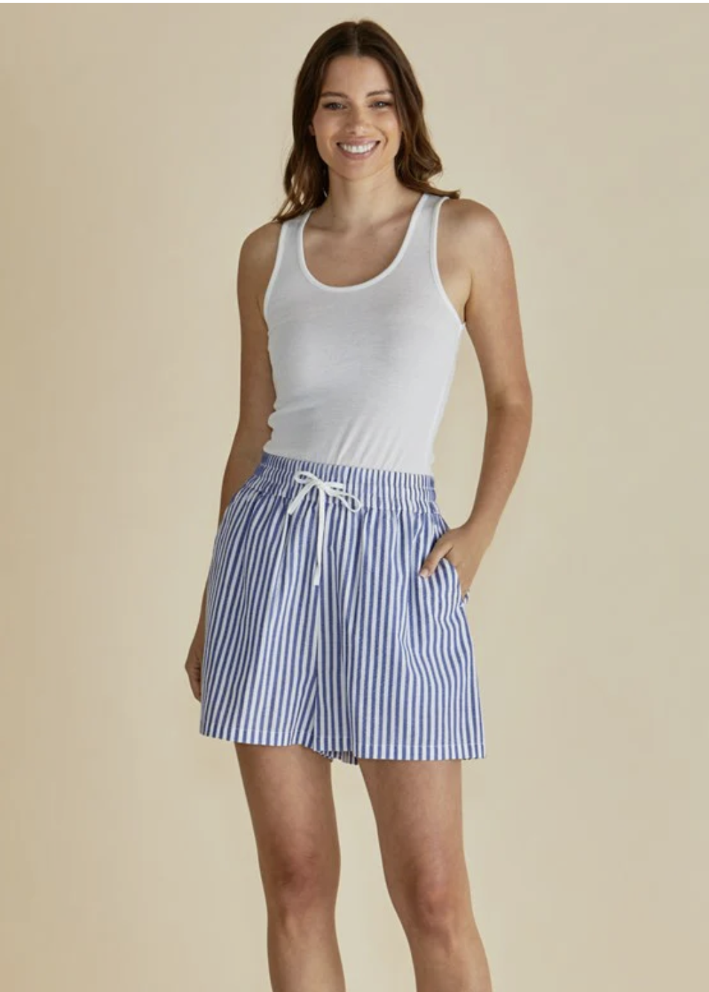 Jovie Shorts - Navy Stripe | Abbey Road Kaikoura