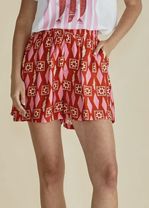 Copacabana Short - Sardinia Geo Print | Abbey Road Kaikoura