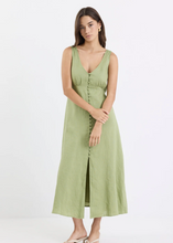 Load image into Gallery viewer, Panama Moss Sleeveless Button Front Midi dress | Abbey Road Kaikoura