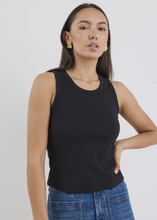 Load image into Gallery viewer, Cobble Black Rib Cutaway Tank | Abbey Road Kaikoura