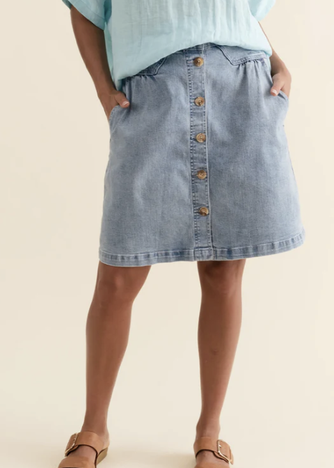 Amanda Skirt Vintage Blue | Abbey Road Kaikoura