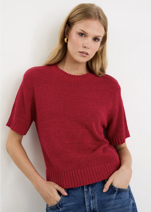 Loveable Cherry Tape Yarn Knit Tee | Abbey Road Kaikoura