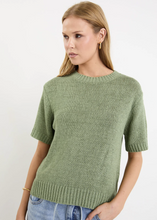 Load image into Gallery viewer, Loveable Sage Tape Yarn Knit Tee | Abbey Road Kaikoura