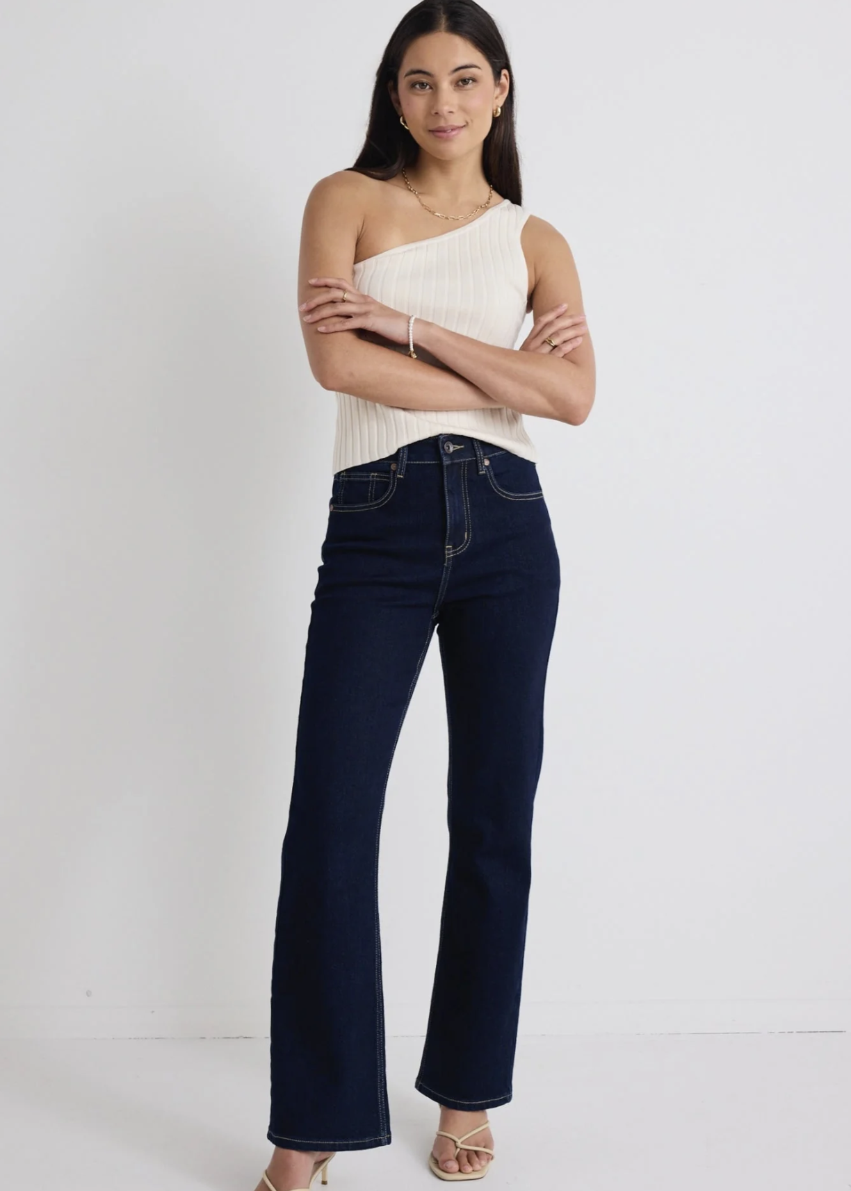 Farah Indigo High Rise Soft Flare Jean | Abbey Road Kaikoura