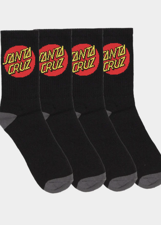 Classic Dot 4 Pack Crew Sock Boys - Black | Abbey Road Kaikoura