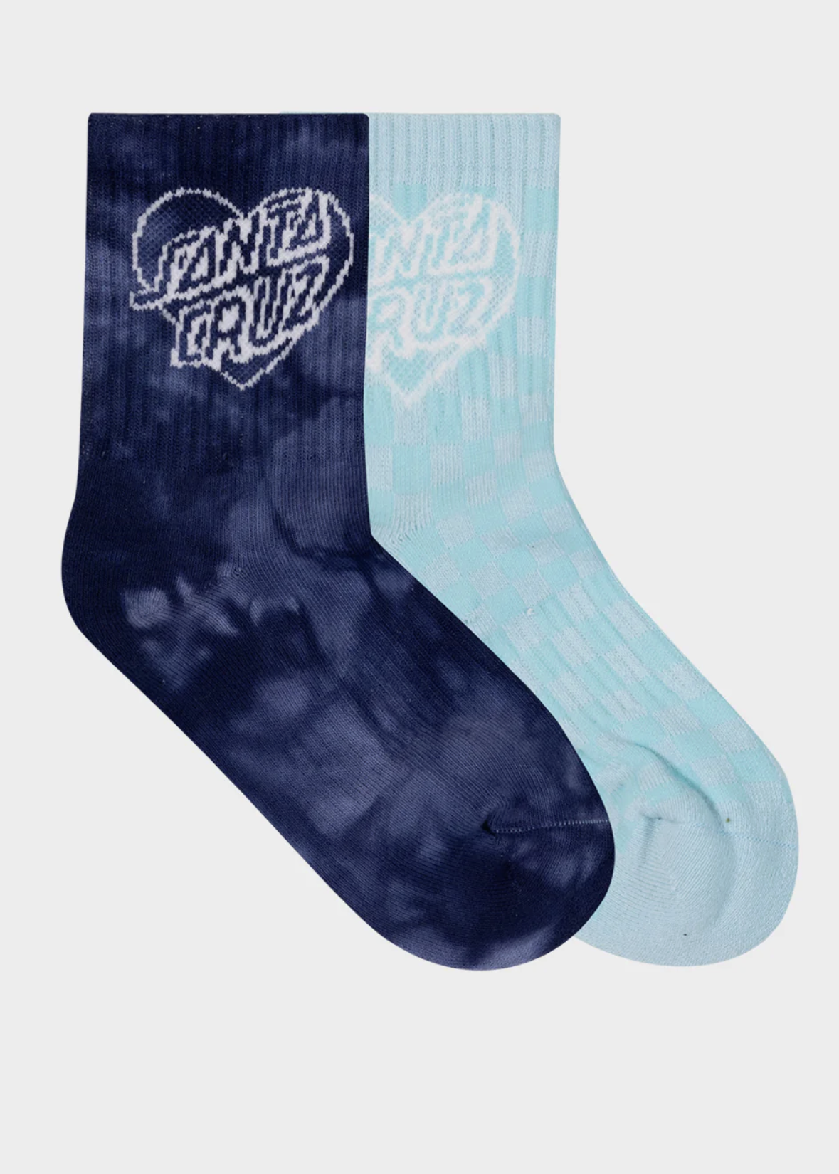 Heart Dot Hollow Mid Sock 2 Pack 2-6 / Drk Blue Tdye-Aqua  | Abbey Road Kaikoura
