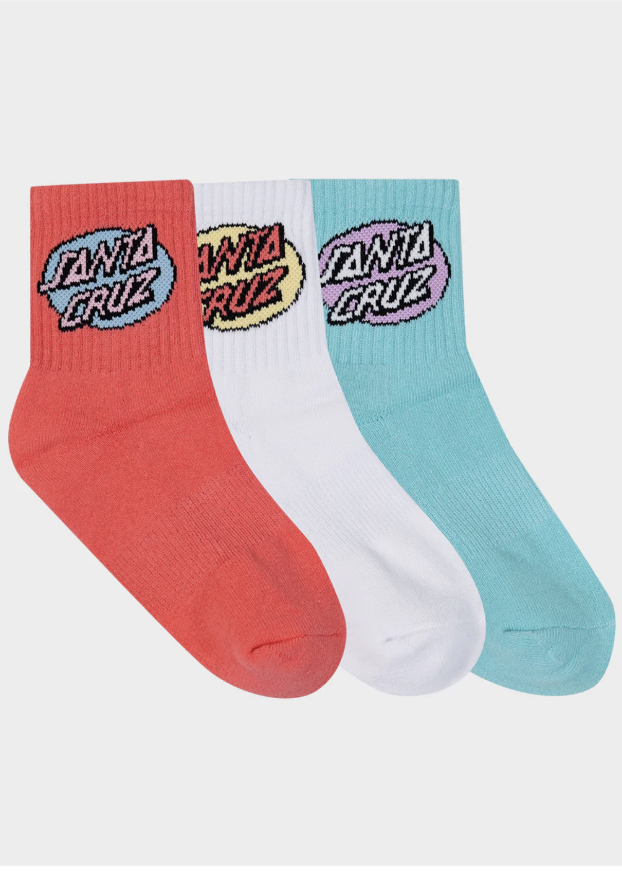 Oval Dot Mid Sock / Rose-White-Ocean 3 Pack 2-6  | Abbey Road Kaikoura