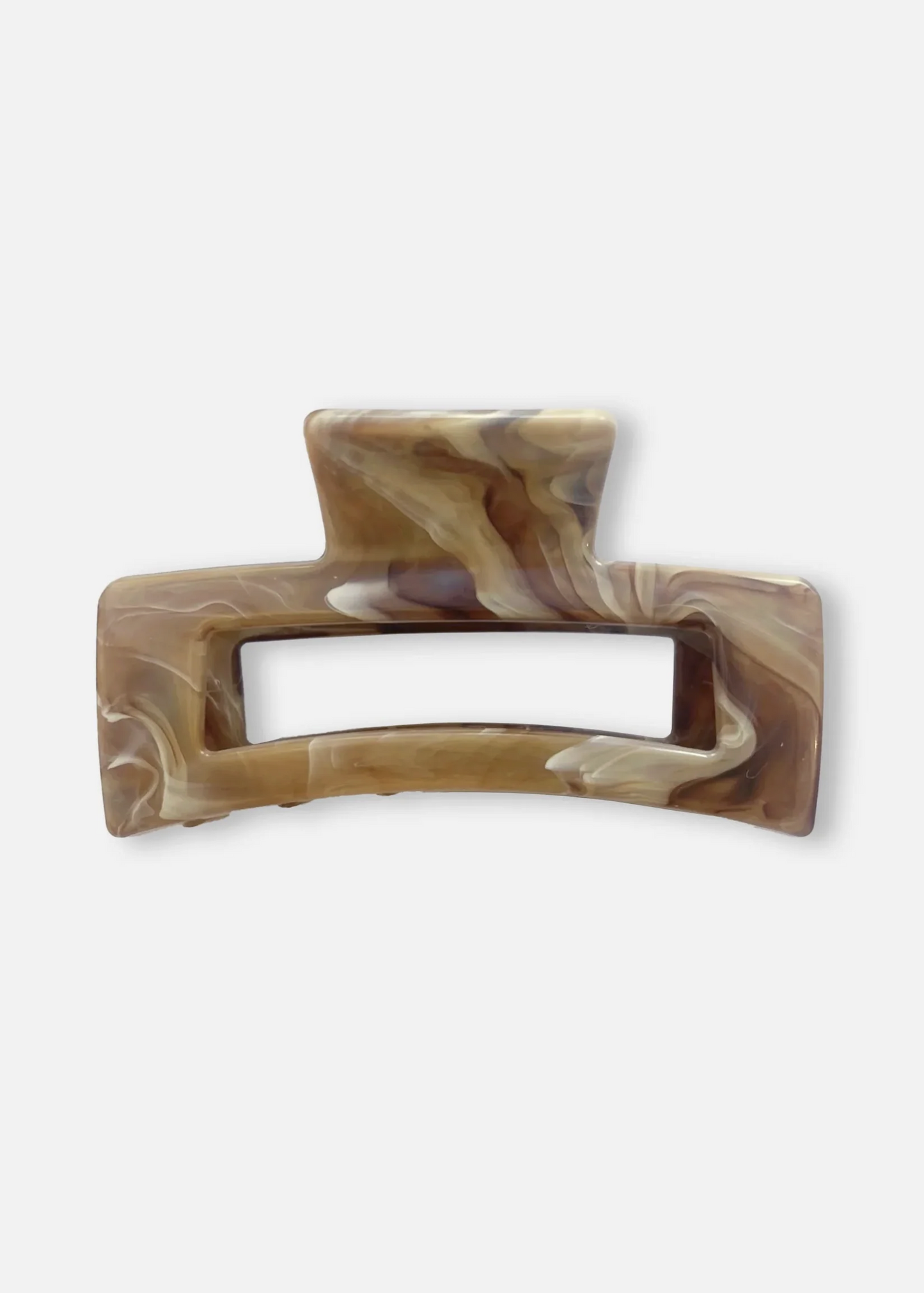 Rectangle Hair Claw - Marbled Caramel | Abbey Road Kaikoura