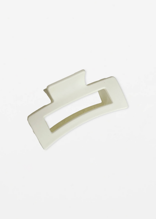 Rectangle Hair Claw - Matte White | Abbey Road Kaikoura