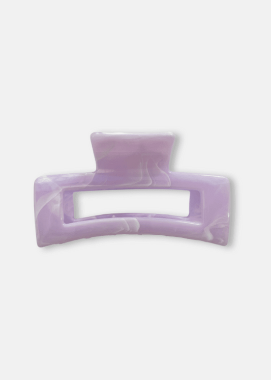 Rectangle Claw Clip - Marbled Lilac  | Abbey Road Kaikoura
