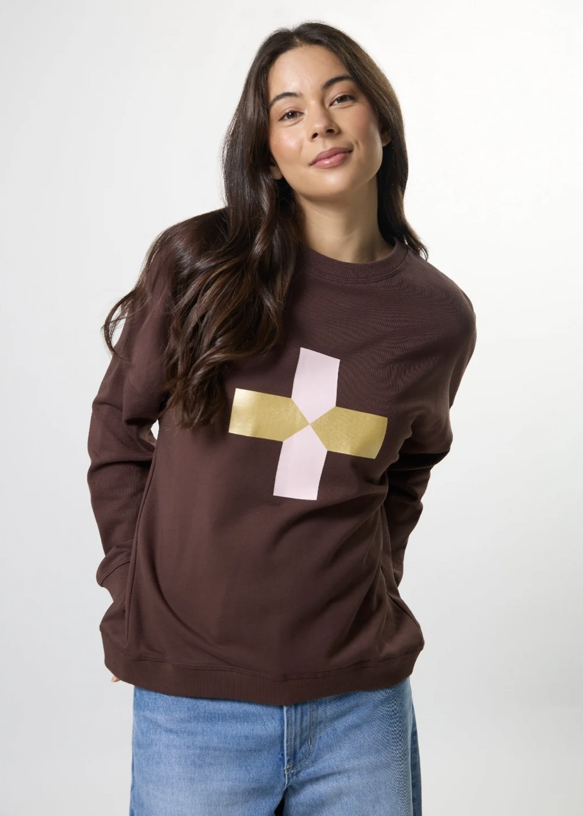 Newport Sweat Chocolate Blush Cross | Abbey Road Kaikoura