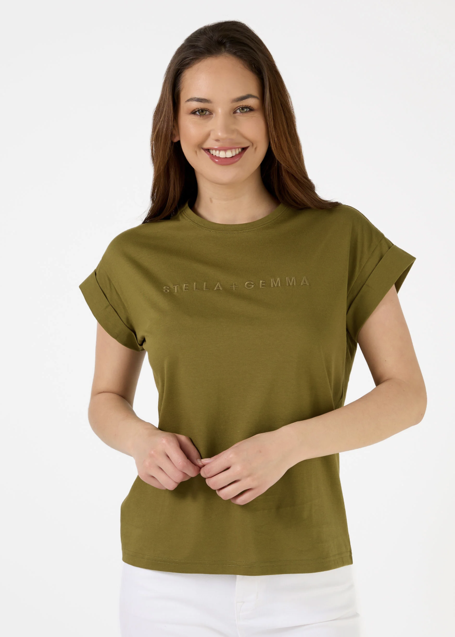 Cuff Tee Logo - Moss | Abbey Road Kaikoura