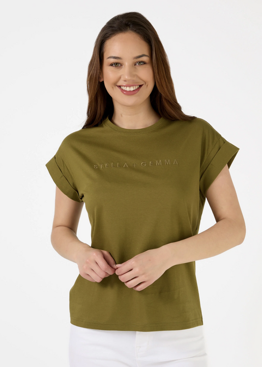 Cuff Tee Logo - Moss | Abbey Road Kaikoura