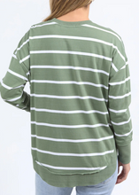 Load image into Gallery viewer, Foxwood/Farrah Stripe Long Sleeve - Sage|Abbey Road
