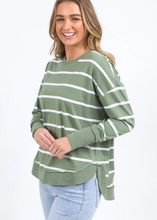 Load image into Gallery viewer, Foxwood/Farrah Stripe Long Sleeve - Sage|Abbey Road